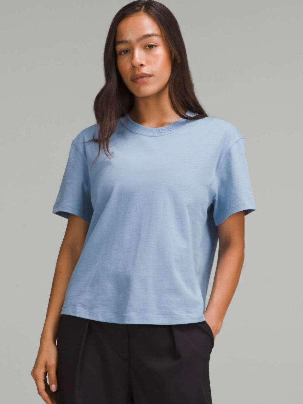 Lululemon Relaxed-Fit Cotton Jersey T-Shirt Blue Willow FLAW